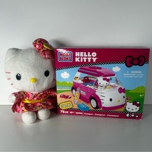 Hello Kitty Mega Bloks Camper Road Trip Vacation Surf Brand New #10934 And Plush